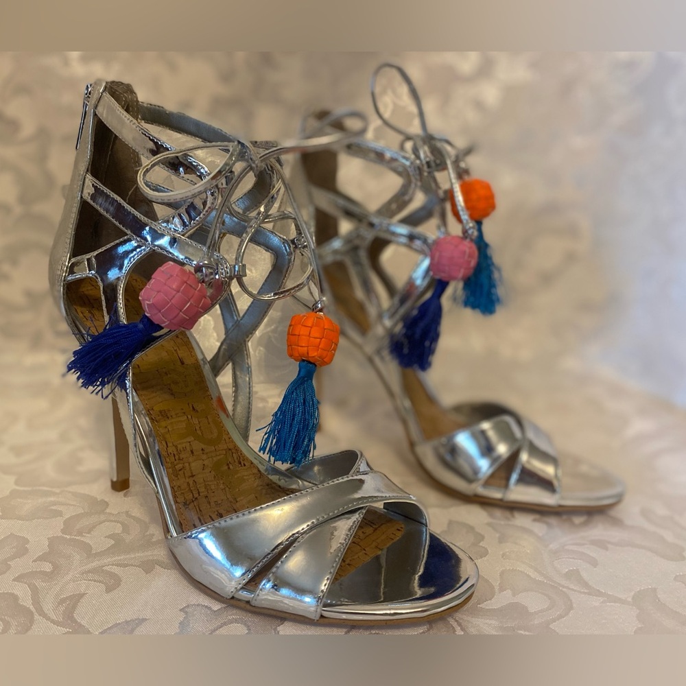 Sam Edelman Azela, Tassel Lace-Up Sandal, Size 8 - Picture 3 of 12